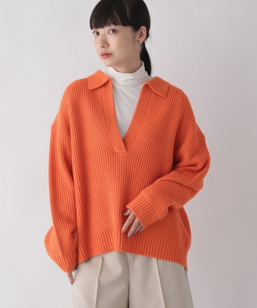 LOWRYS FARM（ローリーズファーム）の「エリツキスキッパープルオーバー（トップス・レディース・アイボリー08/ブラック09/レッド35/オレンジ45/グリーン78・フリーサイズ）」の4枚目の写真