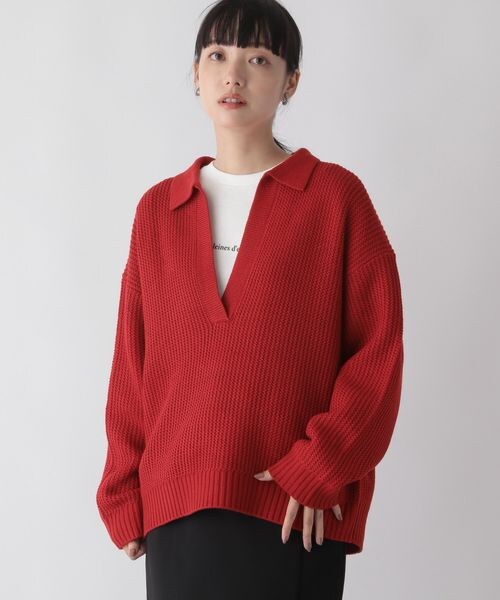 LOWRYS FARM（ローリーズファーム）の「エリツキスキッパープルオーバー（トップス・レディース・アイボリー08/ブラック09/レッド35/オレンジ45/グリーン78・フリーサイズ）」の17枚目の写真