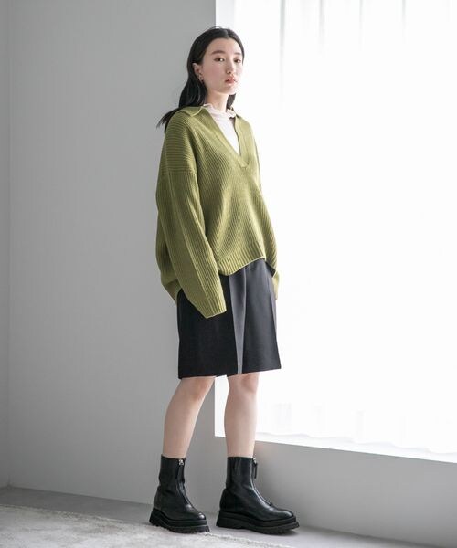 LOWRYS FARM（ローリーズファーム）の「エリツキスキッパープルオーバー（トップス・レディース・アイボリー08/ブラック09/レッド35/オレンジ45/グリーン78・フリーサイズ）」の7枚目の写真