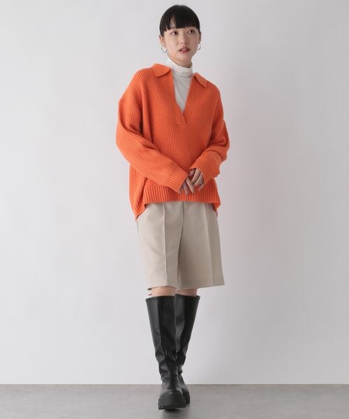 LOWRYS FARM（ローリーズファーム）の「エリツキスキッパープルオーバー（トップス・レディース・アイボリー08/ブラック09/レッド35/オレンジ45/グリーン78・フリーサイズ）」の18枚目の写真