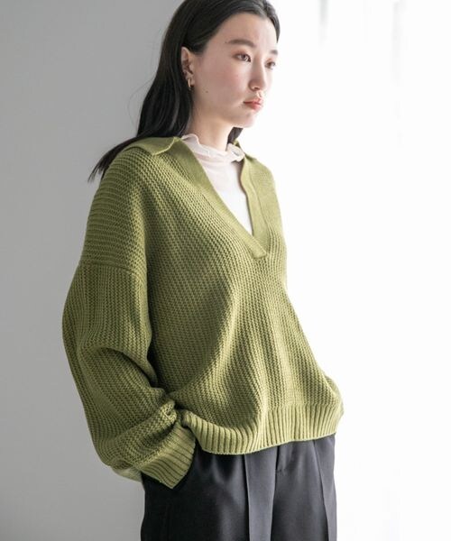 LOWRYS FARM（ローリーズファーム）の「エリツキスキッパープルオーバー（トップス・レディース・アイボリー08/ブラック09/レッド35/オレンジ45/グリーン78・フリーサイズ）」の8枚目の写真