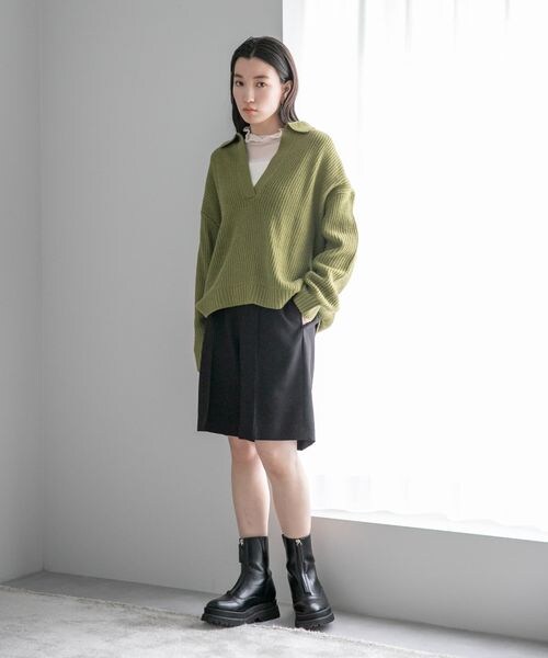 LOWRYS FARM（ローリーズファーム）の「エリツキスキッパープルオーバー（トップス・レディース・アイボリー08/ブラック09/レッド35/オレンジ45/グリーン78・フリーサイズ）」の6枚目の写真