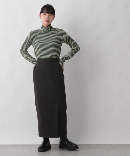 LOWRYS FARM（ローリーズファーム）の「ボーダータートル（トップス・レディース・オフホワイト05/ブラウン58/グリーン75・F）」の8枚目の写真