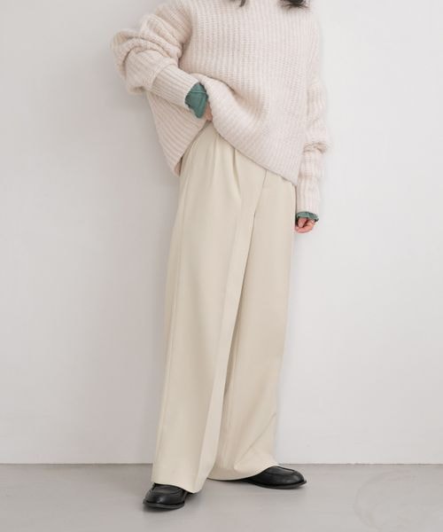 LOWRYS FARM(ローリーズファーム)の「低身長企画/タックワイドパンツ(パンツ・レディース・アイボリー08/ブラック09/ピンク25・XS/S)」の1枚目の写真