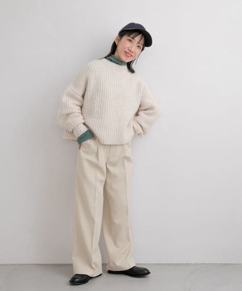 LOWRYS FARM(ローリーズファーム)の「低身長企画/タックワイドパンツ(パンツ・レディース・アイボリー08/ブラック09/ピンク25・XS/S)」の4枚目の写真