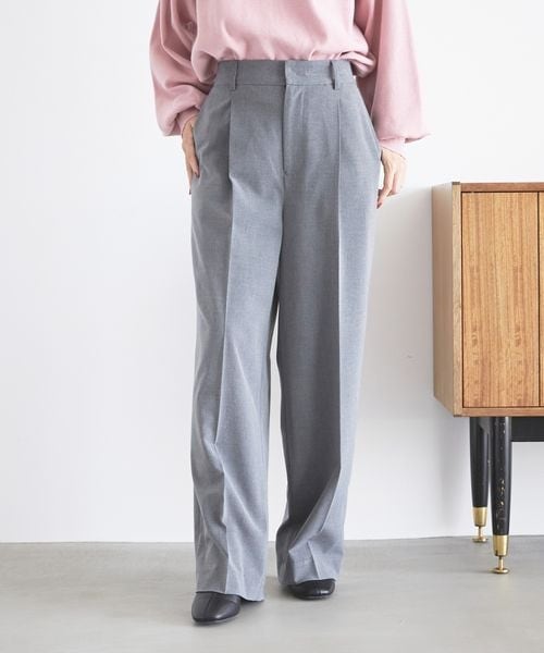 LOWRYS FARM（ローリーズファーム）の「ＴＲタックワイドパンツ（パンツ・レディース・ブラック09/グレー15・S/F）」の5枚目の写真