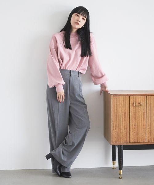 LOWRYS FARM（ローリーズファーム）の「ＴＲタックワイドパンツ（パンツ・レディース・ブラック09/グレー15・S/F）」の3枚目の写真