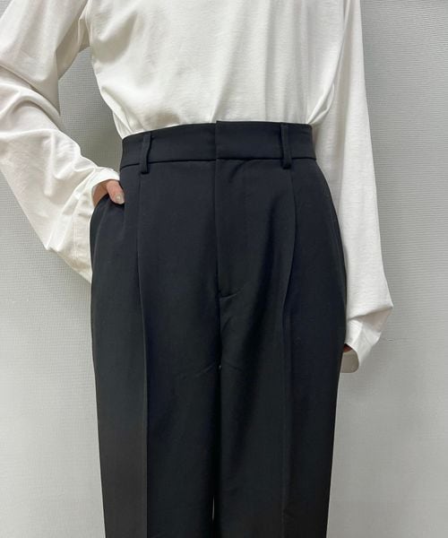 LOWRYS FARM（ローリーズファーム）の「ＴＲタックワイドパンツ（パンツ・レディース・ブラック09/グレー15・S/F）」の15枚目の写真