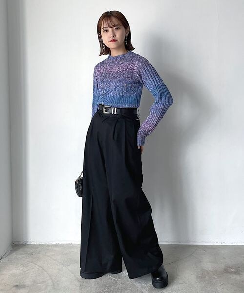 PAGEBOY（ページボーイ）の「カラーMIXタートル（トップス・レディース・ピンク系23/ブルー系89・F）」の6枚目の写真