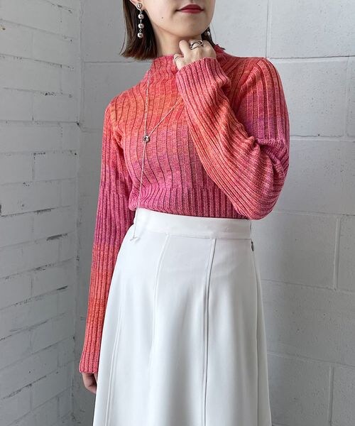 PAGEBOY（ページボーイ）の「カラーMIXタートル（トップス・レディース・ピンク系23/ブルー系89・F）」の3枚目の写真