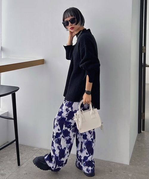 PAGEBOY（ページボーイ）の「ペイント柄パンツ（パンツ・レディース・ブラック09/パープル系92・F）」の8枚目の写真