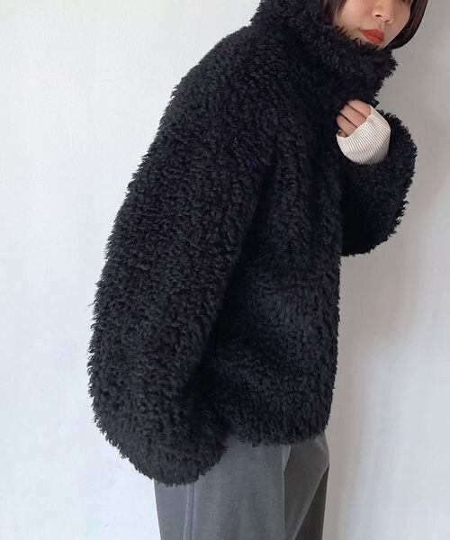 PAGEBOY（ページボーイ）の「カーリーボアブルゾン（ジャケット/アウター・レディース・オフホワイト05/ブラック09/チャコール18・F）」の14枚目の写真