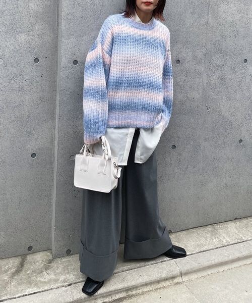 PAGEBOY（ページボーイ）の「グラデーションクルーニット（トップス・レディース・モノトーン10/グリーン系70/ブルー系80・F）」の22枚目の写真