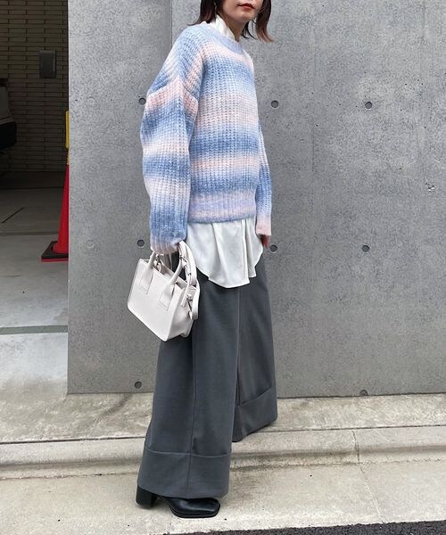 PAGEBOY（ページボーイ）の「グラデーションクルーニット（トップス・レディース・モノトーン10/グリーン系70/ブルー系80・F）」の21枚目の写真