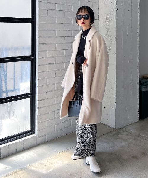 PAGEBOY（ページボーイ）の「リップルプリーツテレコタートル（トップス・レディース・オフホワイト05/ブラック09/オレンジ45/ダークブラウン58/ペールブルー89・F）」の16枚目の写真