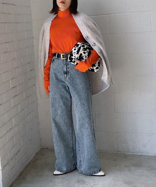 PAGEBOY（ページボーイ）の「リップルプリーツテレコタートル（トップス・レディース・オフホワイト05/ブラック09/オレンジ45/ダークブラウン58/ペールブルー89・F）」の19枚目の写真