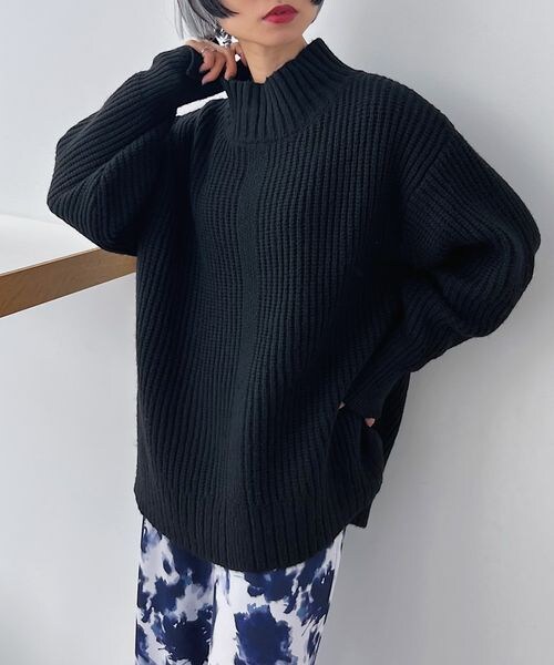 PAGEBOY（ページボーイ）の「アゼスリットタートルニット（トップス・レディース・オフホワイト05/ブラック09/オレンジ45/ベージュ55/ペールブルー89・F）」の13枚目の写真