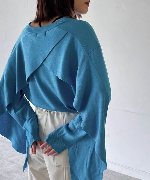 PAGEBOY（ページボーイ）の「シアーフレアニット（トップス・レディース・オフホワイト05/ブラック09/ピーコック84・F）」の13枚目の写真