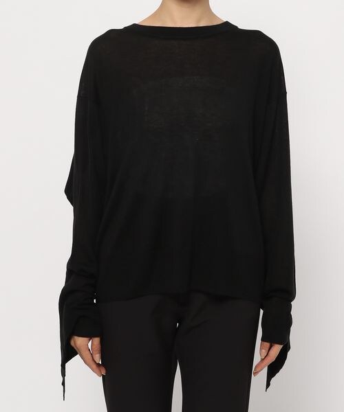 PAGEBOY（ページボーイ）の「シアーフレアニット（トップス・レディース・オフホワイト05/ブラック09/ピーコック84・F）」の18枚目の写真