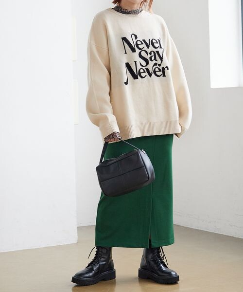 PAGEBOY（ページボーイ）の「ジャガードロゴニット（トップス・レディース・ブラック09/クリーム52/グリーン75/パープル95・FREE）」の10枚目の写真