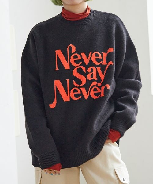 PAGEBOY（ページボーイ）の「ジャガードロゴニット（トップス・レディース・ブラック09/クリーム52/グリーン75/パープル95・FREE）」の9枚目の写真