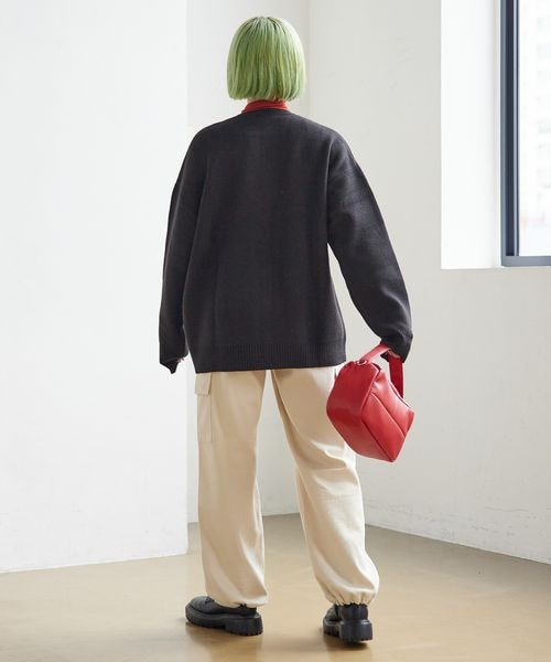 PAGEBOY（ページボーイ）の「ジャガードロゴニット（トップス・レディース・ブラック09/クリーム52/グリーン75/パープル95・FREE）」の5枚目の写真