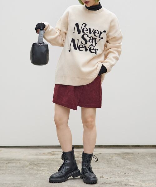 PAGEBOY（ページボーイ）の「ジャガードロゴニット（トップス・レディース・ブラック09/クリーム52/グリーン75/パープル95・FREE）」の15枚目の写真