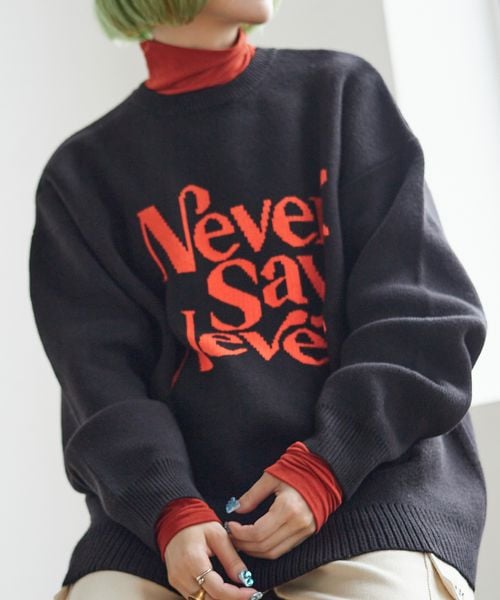 PAGEBOY（ページボーイ）の「ジャガードロゴニット（トップス・レディース・ブラック09/クリーム52/グリーン75/パープル95・FREE）」の8枚目の写真