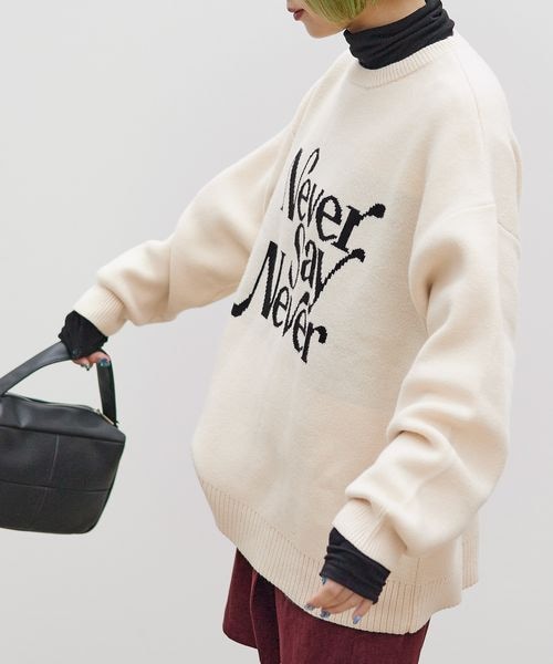 PAGEBOY（ページボーイ）の「ジャガードロゴニット（トップス・レディース・ブラック09/クリーム52/グリーン75/パープル95・FREE）」の19枚目の写真