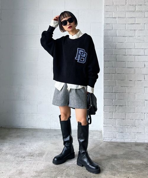 PAGEBOY（ページボーイ）の「ツイードショートパンツ（パンツ・レディース・ブラック09/ターコイズ76・F）」の7枚目の写真