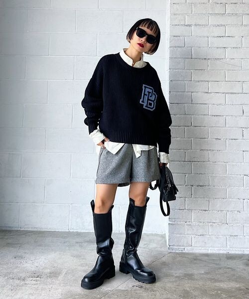 PAGEBOY（ページボーイ）の「ツイードショートパンツ（パンツ・レディース・ブラック09/ターコイズ76・F）」の5枚目の写真