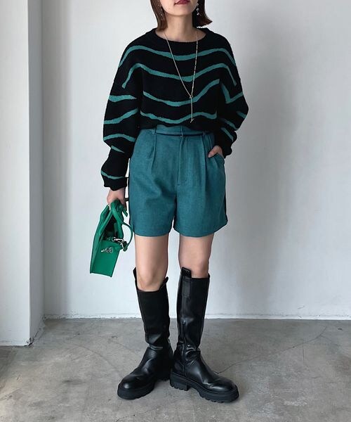 PAGEBOY（ページボーイ）の「ツイードショートパンツ（パンツ・レディース・ブラック09/ターコイズ76・F）」の9枚目の写真