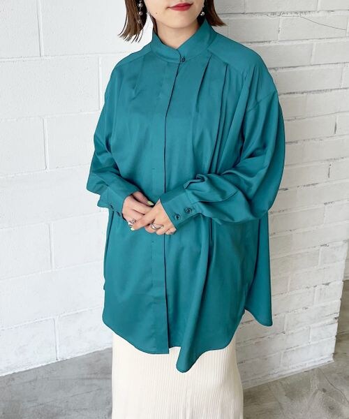 PAGEBOY（ページボーイ）の「ハイネックチュニックブラウス（トップス・レディース・オフホワイト05/ブラック09/ターコイズ76・F）」の11枚目の写真