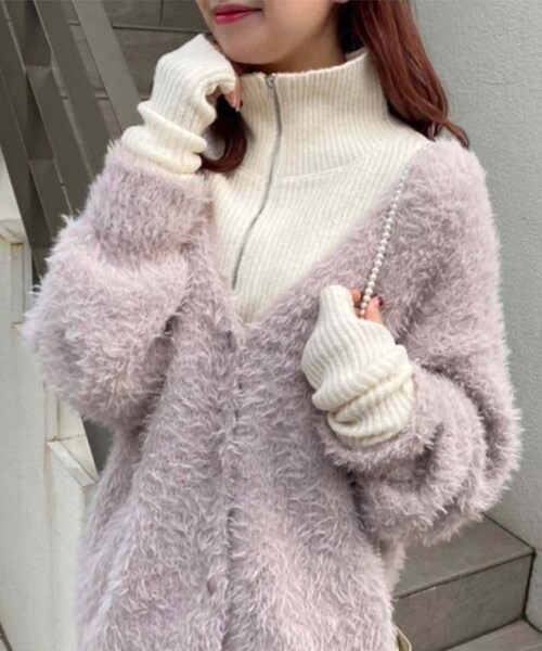 one after another NICE CLAUP（ワンアフターアナザーナイスクラップ）の「ネックアームウォーマーSET（ニット/セーター・レディース・アイボリー/ブルー/ベージュ/ピンク系その他・0）」の3枚目の写真