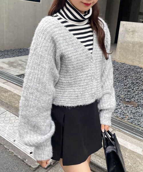 one after another NICE CLAUP（ワンアフターアナザーナイスクラップ）の「【新色追加】淡色女子カーデ（カーディガン/ボレロ・レディース・アイボリー/ライトグレー/ベージュ系その他/オレンジ系その他・0）」の2枚目の写真