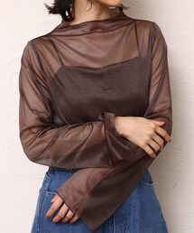 one after another NICE CLAUP | シアー袖フレアインナー(Tシャツ/カットソー)