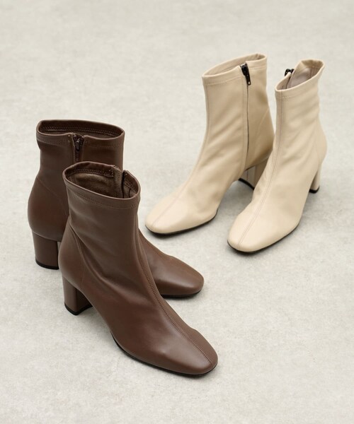 BEARDSLEY（ビアズリー）の「《予約・FABIO RUSCONI・35～38サイズ》ショートブーツ（その他シューズ・レディース・アイボリー/ブラウン・35/37/38/36）」の2枚目の写真