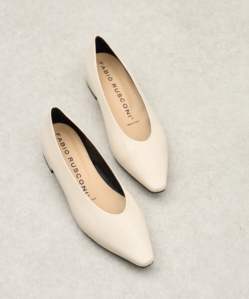 BEARDSLEY（ビアズリー）の「《予約・FABIO RUSCONI・35～40サイズ》フラットシューズ（その他シューズ・レディース・アイボリー/ブラック・39/35/37/36/38/40）」の2枚目の写真