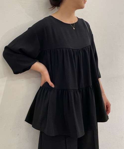 BEARDSLEY ティアードブラウス F ブラック