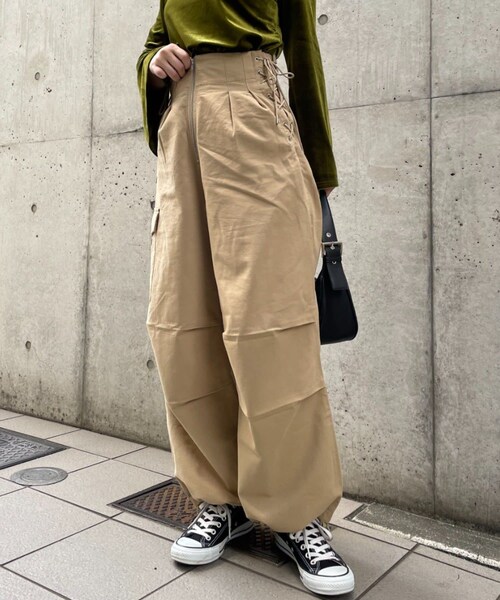 CIAOPANIC（チャオパニック）の「【CPC SCAMP】M-51 レースアップカーゴパンツ（カーゴパンツ・レディース・ベージュ/カーキ/ホワイト・S/M）」の3枚目の写真