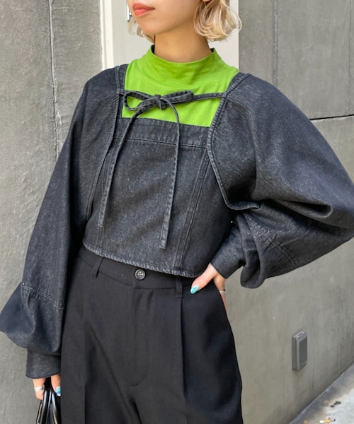CIAOPANIC(チャオパニック)の「【雑誌mini掲載】デニムビスチェ付マルチウェイボレロ(その他トップス・レディース・ネイビー/ブラック・ONE)」の1枚目の写真