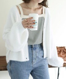 DISCOAT（ディスコート）の「【WEB限定】シャギーヤーンショート丈カーデ（カーディガン/ボレロ）」