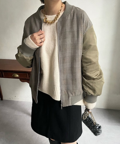 【WEB限定】異素材切替ブルゾン