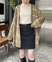 CAPRICIEUX LE'MAGE | 【22awカタログ掲載商品】ラインジャガードカーディガン(カーディガン/ボレロ)