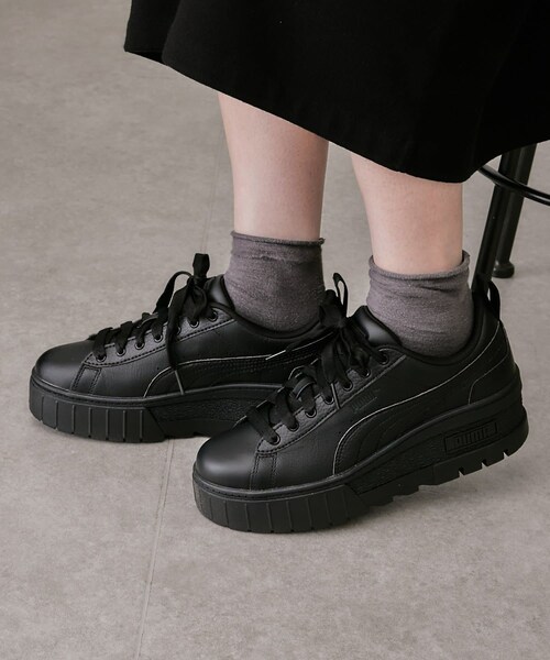 Lui's（ルイス）の「【PUMA / プーマ】MAYZE WEDGE ウィメンズ（スニーカー・レディース・ホワイト/ブラック・23.5/24.5）」の2枚目の写真