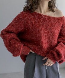 mystic | ウール混クルーVニット(ニット/セーター)