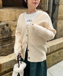 Chez toi（シェトワ）の「【WEB限定】Vネックワイドリブカーディガン（カーディガン/ボレロ）」