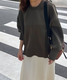 Chez toi | 軽量ボンディング×リブ切替プルオーバー(Tシャツ/カットソー)