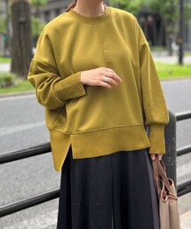 Chez toi | 軽量ボンディング×リブ切替プルオーバー(Tシャツ/カットソー)