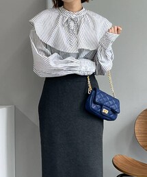 un dix cors（アンディコール）の「【気分に合わせてデザインチェンジ】取り外しラッフル襟付き長袖シャツ（シャツ/ブラウス）」